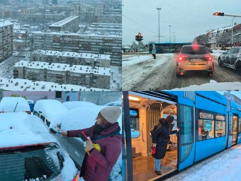 Snježni haos u Hrvatskoj: Zagreb paralizovan, vozovi otkazani