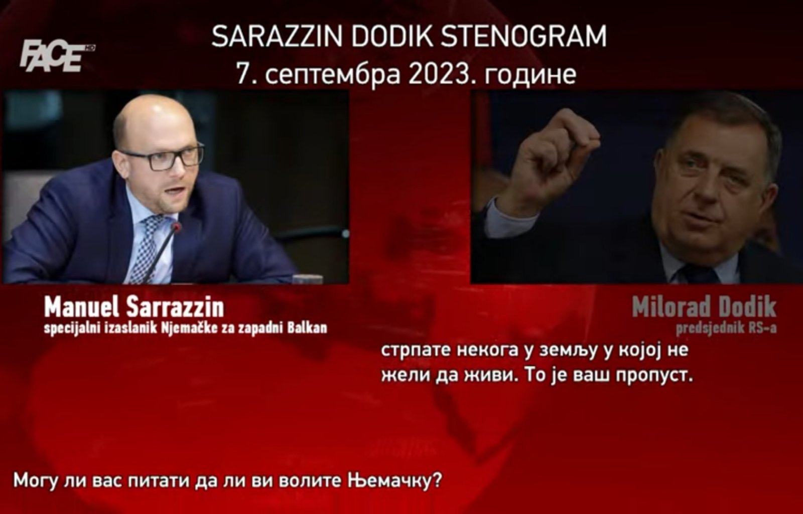 Šokantan transkript razgovora Sarrazin - Dodik: Otcjepljenje, valuta, prijetnje …