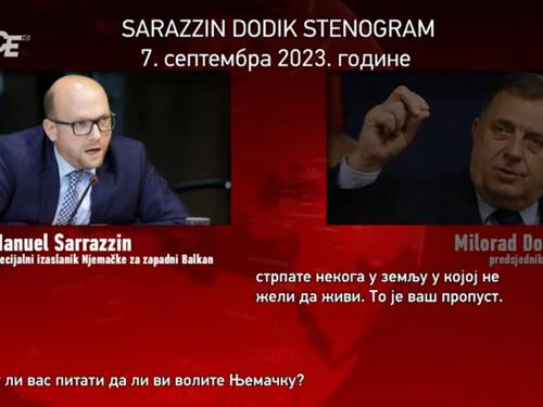 Šokantan transkript razgovora Sarrazin - Dodik: Otcjepljenje, valuta, prijetnje …