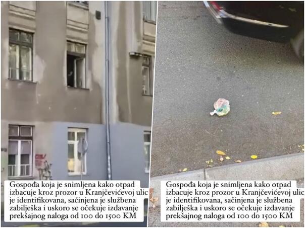 Sramota u centru Sarajeva: Stanarka baca smeće kroz prozor, slijedi kazna