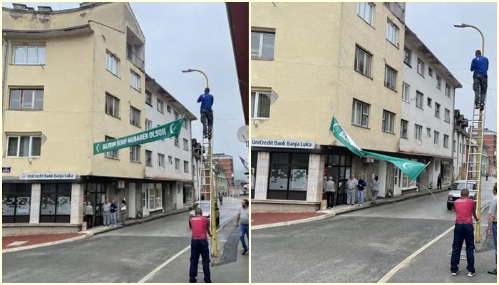 Srebrenica: Načelnik Grujičić naredio da se ukloni baner sa bajramskom čestitkom
