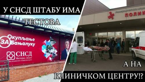 Stanivuković: SNSD dijeli besplatne testove na koronu, nema ih u zdravstvu