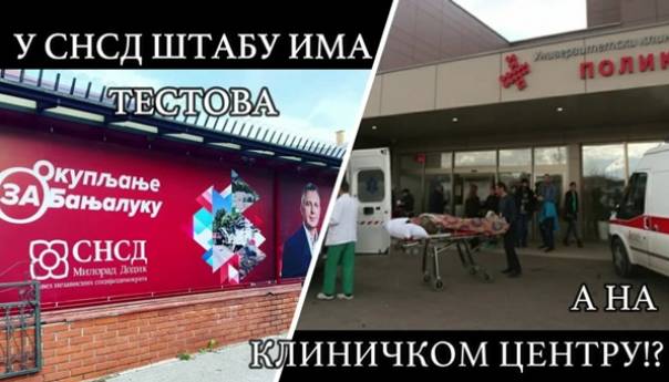 Stanivuković: SNSD dijeli besplatne testove na koronu, nema ih u zdravstvu