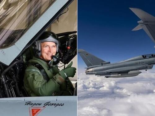 Stoltenberg u ratnom avionu Luftwaffee, letio s njemačkim timom