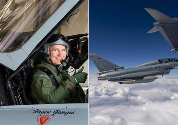 Stoltenberg u ratnom avionu Luftwaffee, letio s njemačkim timom