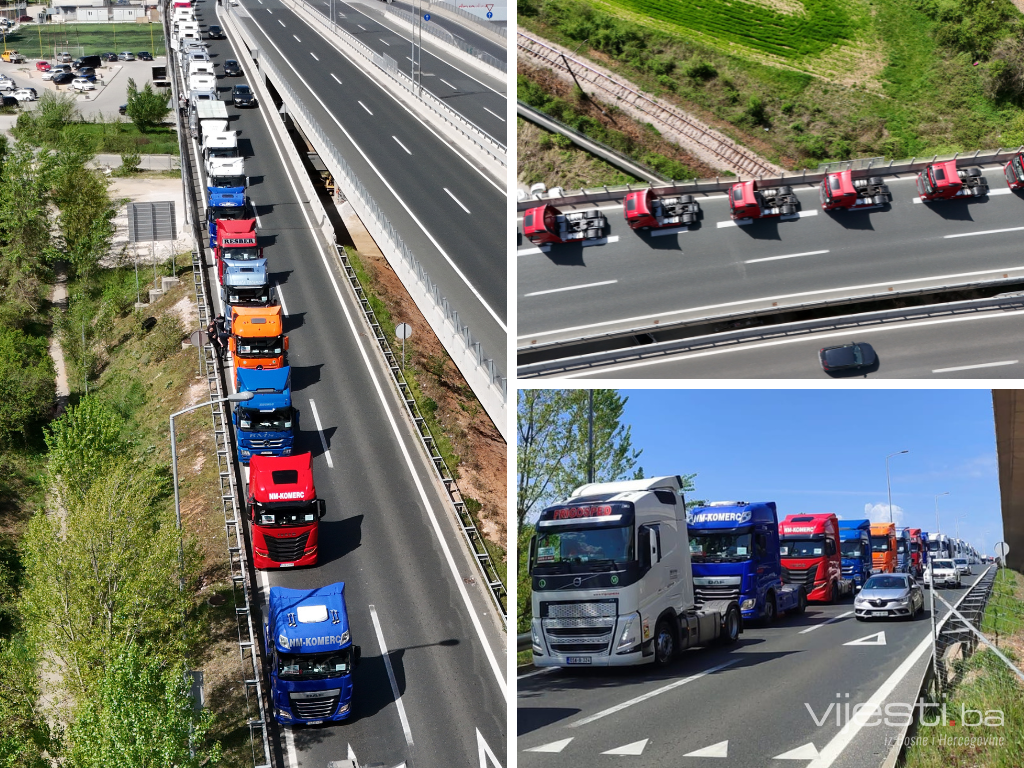 Stotine kamiona stiglo u Sarajevo na protestnu vožnu, slijedi kolaps