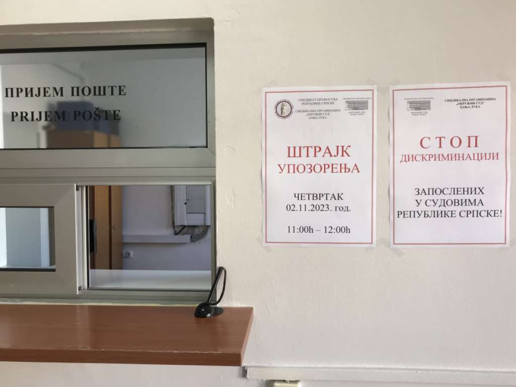 Štrajk upozorenja pravosuđa u RS
