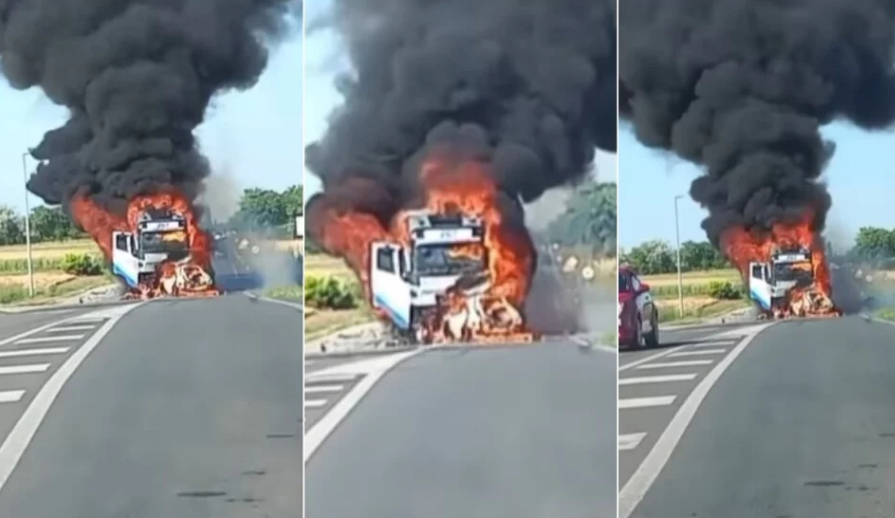 Stravična nesreća: Vozač auta izgorio nakon sudara s kamionom