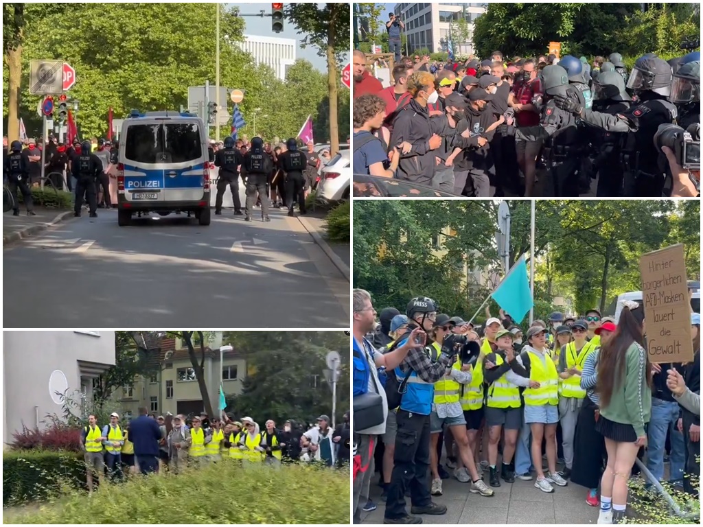 Sukob policije i demonstranta na kongresu AfD-a