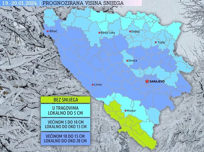 Sutra promjena vremena: Dolazi najobilniji snijeg ove zime