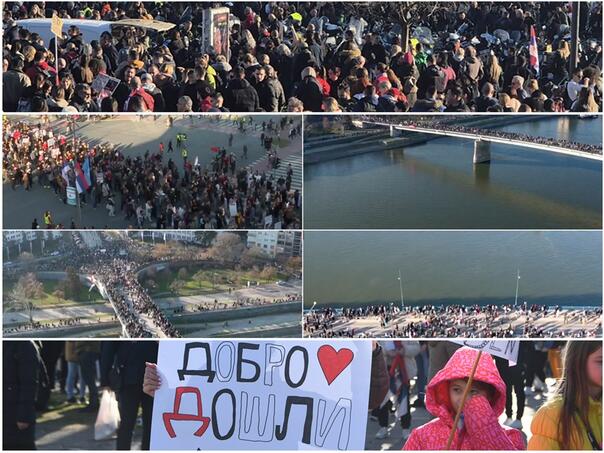 Sva tri mosta u Novom Sadu su blokirana, studenti pristižu sa svih strana Sva tri mosta u Novom Sadu su blokirana, studenti pristižu sa svih strana