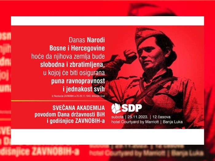 Svečana akademija SDP-a povodom Dana državnosti BiH u Banjaluci