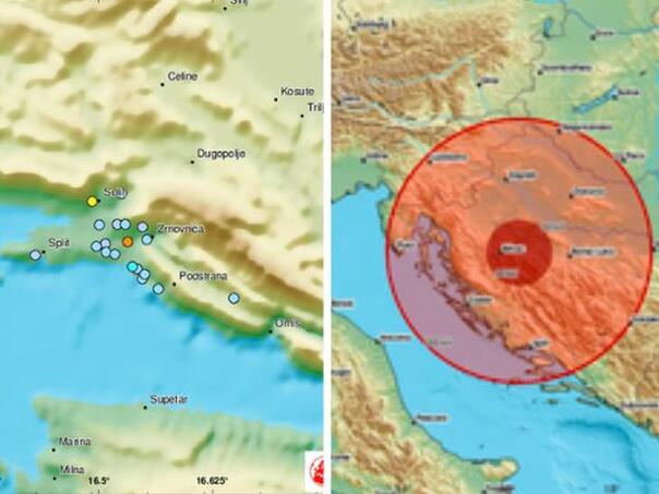 Tlo se zatreslo kod Splita, zemljotres i u BiH