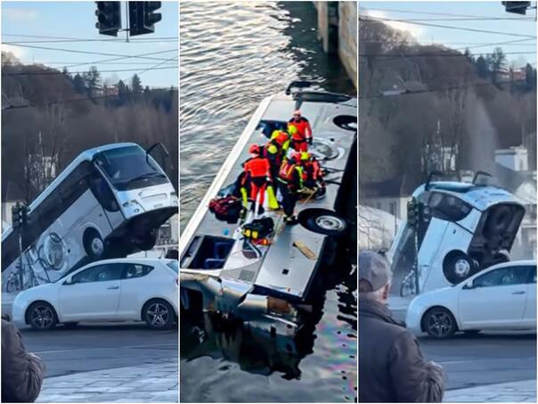 Tragična nesreća u Torinu: Autobus pao u rijeku, vozač poginuo