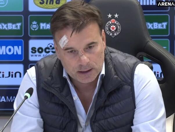 Trener Partizana napadnut poslije 0:4 u derbiju, pred kamerama pokazao posjekotine