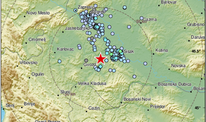 Tri zemljotresa pogodila područje Petrinje