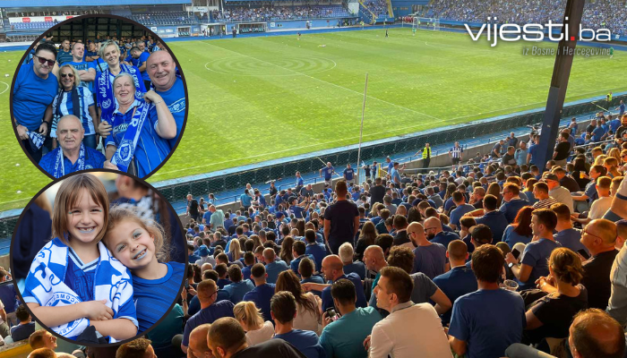 Tribine pune: Sjajna atmosfera na Grbavici