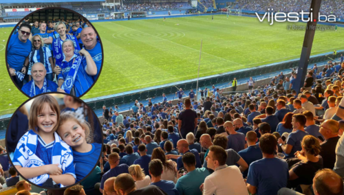 Tribine pune: Sjajna atmosfera na Grbavici