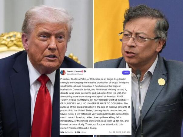 Trump izvrijeđao predsjednika Kolumbije: "On je ilegalni narkobos"