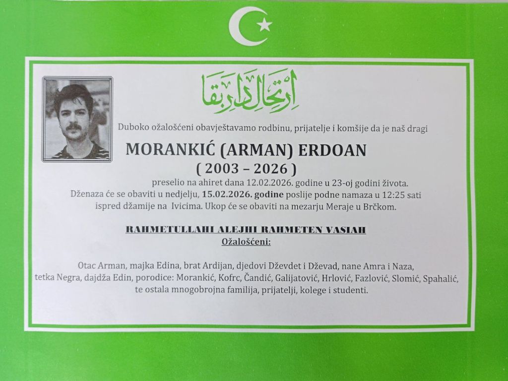 Tuga do neba: Sutra dženaza tragično stradalom Morankiću