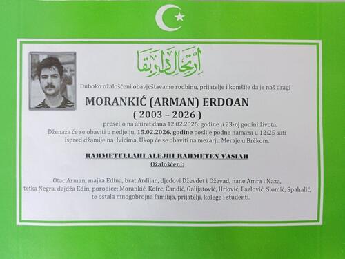 Tuga do neba: Sutra dženaza tragično stradalom Morankiću