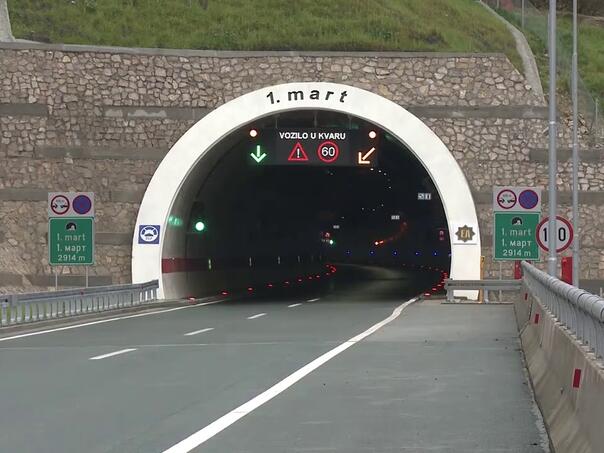 Tunel 1. mart će danas biti privremeno zatvoren