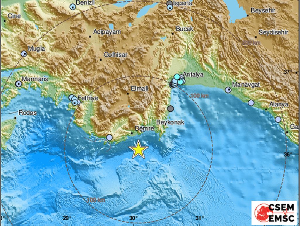 Tursku pogodio jak zemljotres, registrovan u Sredozemnom moru
