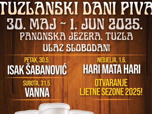 Tuzlanski dani piva od 30. maja do 1. juna u kompleksu Panonskih jezera