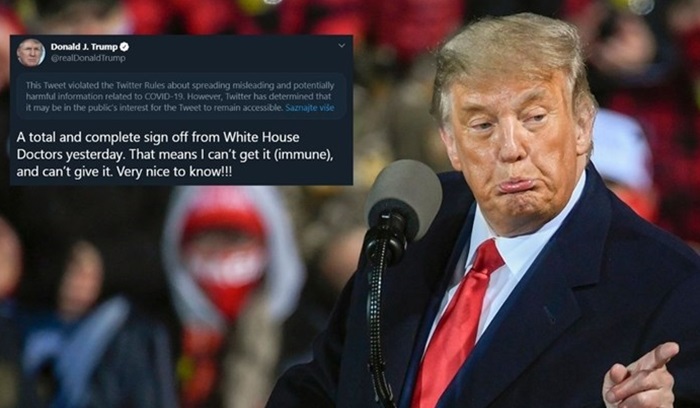 Twitter stavio upozorenje na Trumpov tvit
