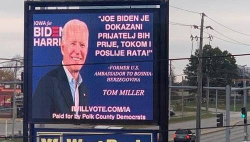 U Americi Bidenovi plakati sa porukom na bosanskom jeziku