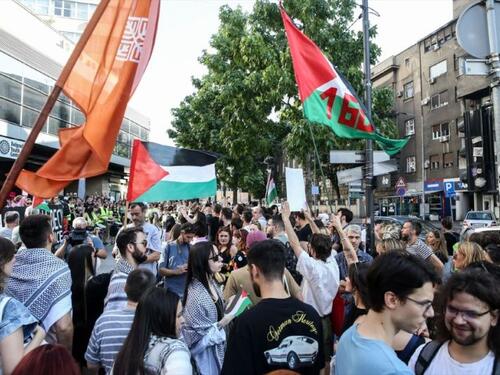 U Beogradu održan protest protiv izvoza oružja iz Srbije u Izrael