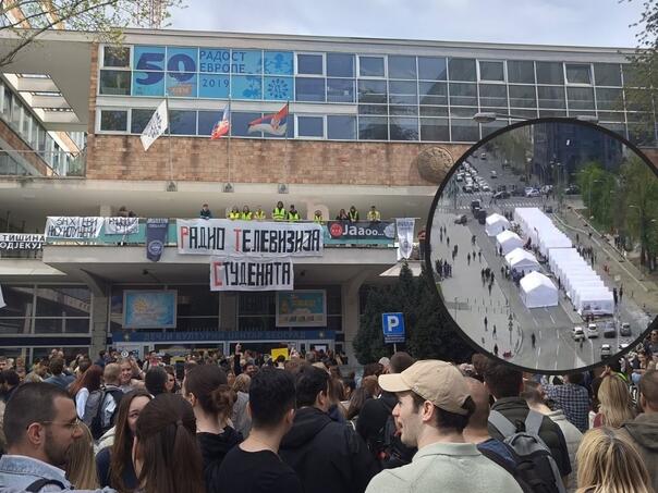 U Beogradu se opet kuha: RTS blokiran, osvanuo Ćaciland 2.0