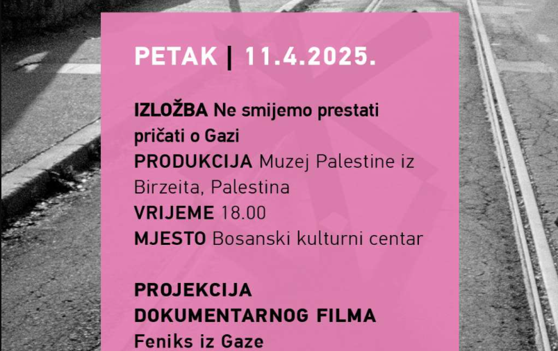 U BKC-u danas program posvećen Palestini