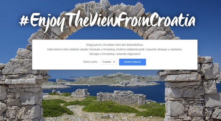 U Hrvatskoj u funkciji web stranica za najavu ulaska stranih državljana