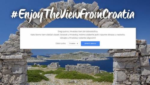 U Hrvatskoj u funkciji web stranica za najavu ulaska stranih državljana