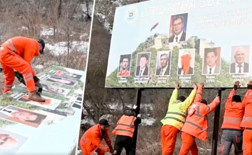 Na Kosovu uklonjeni bilbordi sa slikama Putina i Vučića