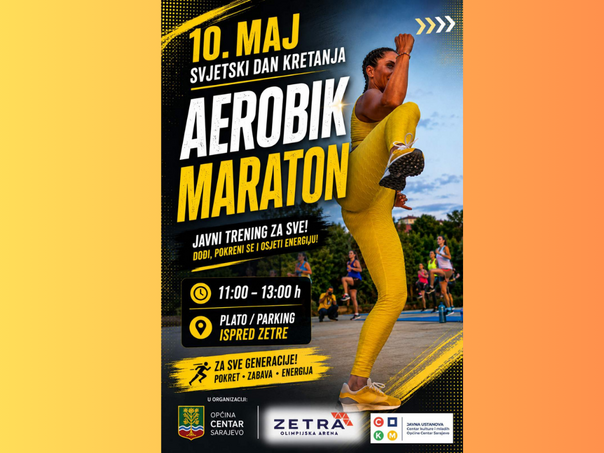 U nedjelju besplatni "Aerobik maraton" na otvorenom ispred Zetre