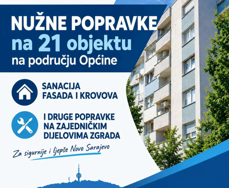 U Novom Sarajevu ove godine nužne popravke na 21 stambenom objektu