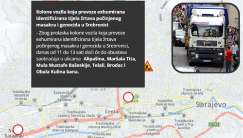 U Sarajevu danas obustava saobraćaja u pojedinim ulicama