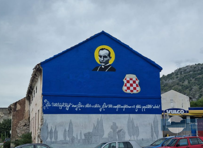 U Stocu izbrisan dio murala na kojem su oslikane granice fašističke tvorevine NDH