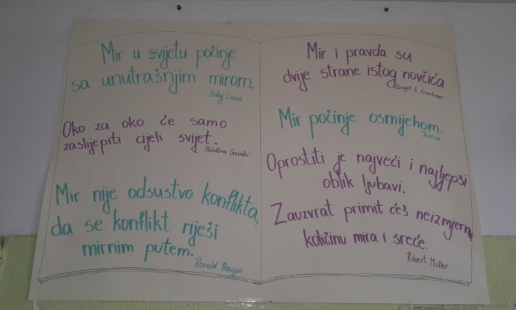 U više od 50 škola u BiH program 'Obrazovanje za mir'