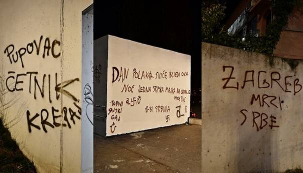 U Zagrebu osvanuli grafiti sa porukama mržnje prema Srbima