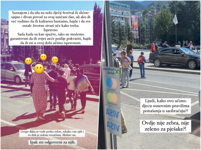 Učitelji djecu tjerali da prelaze ulicu mimo zebre u centru Sarajeva?