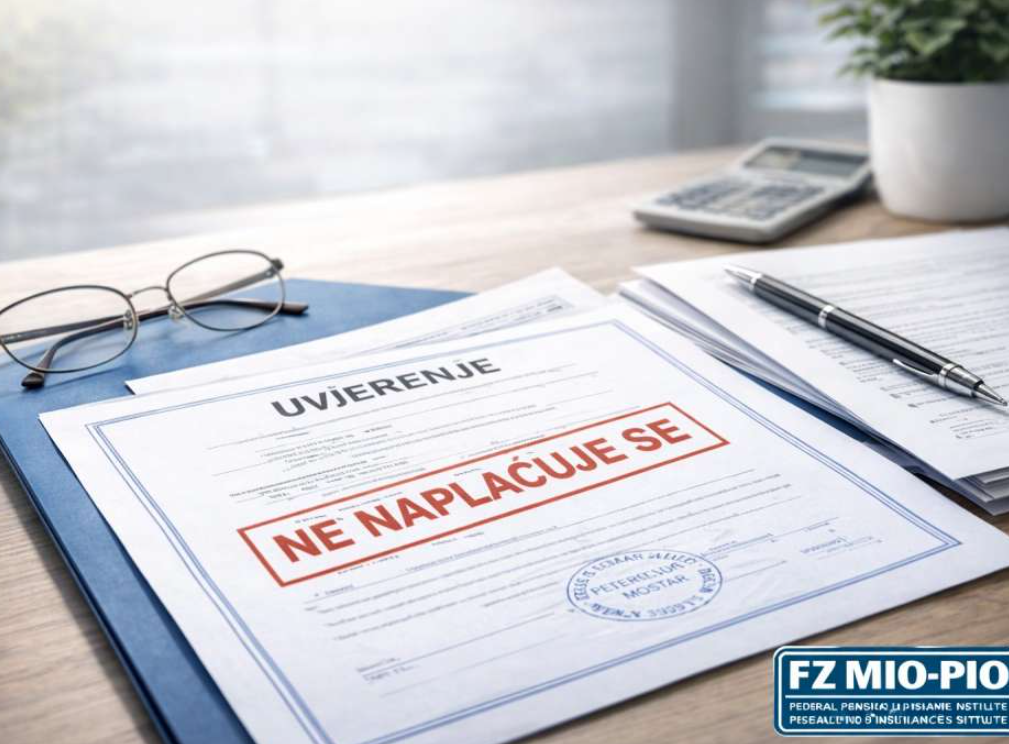 Ukida se naplata potvrda i uvjerenja koje izdaje Federalni zavod PIO