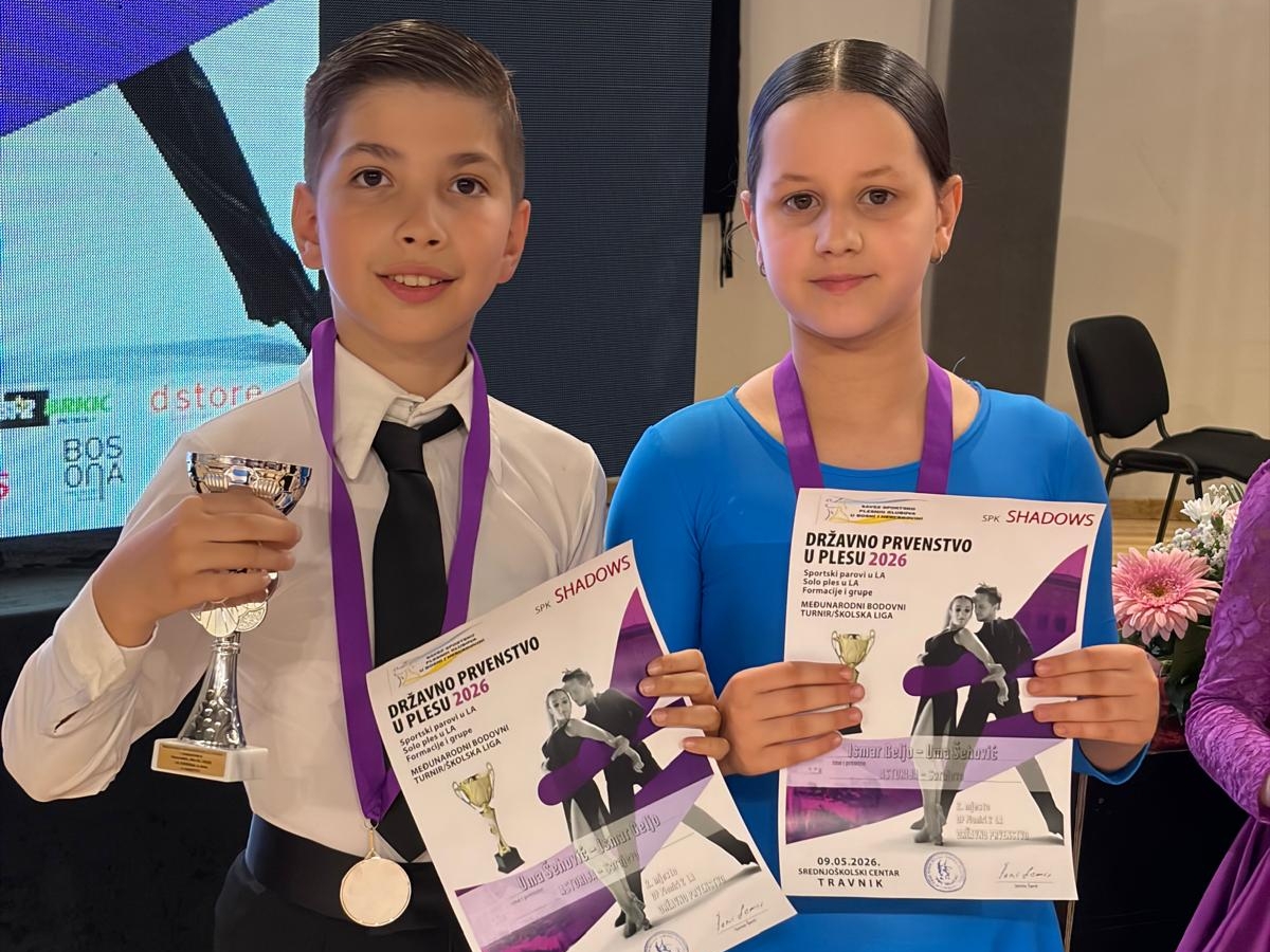 Uma Šehović i Ismar Geljo osvojili drugo mjesto na Državnom prvenstvu u plesu