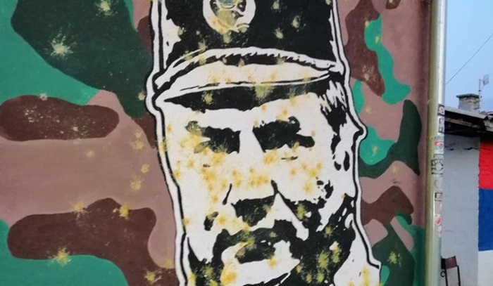 Uništen mural zločinca Ratka Mladića