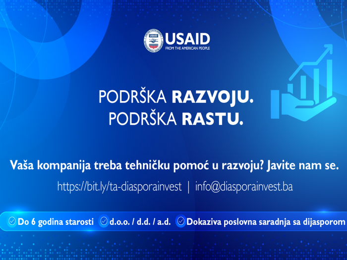 USAID otvorio novi poziv za podršku razvoju kompanija u Bosni i Hercegovini