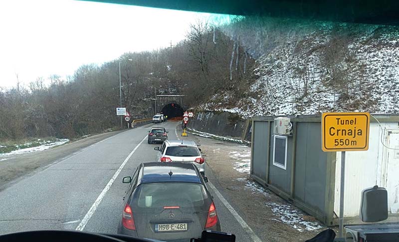 Usporen saobraćaj zbog pripremnih radova na tunelu Crnaja