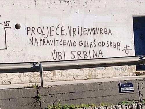 Ustaški grafiti s pozivom na ubistvo Srba u Mokošici i Dubrovniku