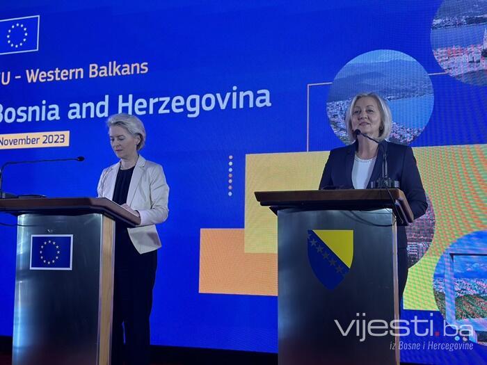 VIDEO: Press konferencija Von der Leyen i Krišto u Sarajevu